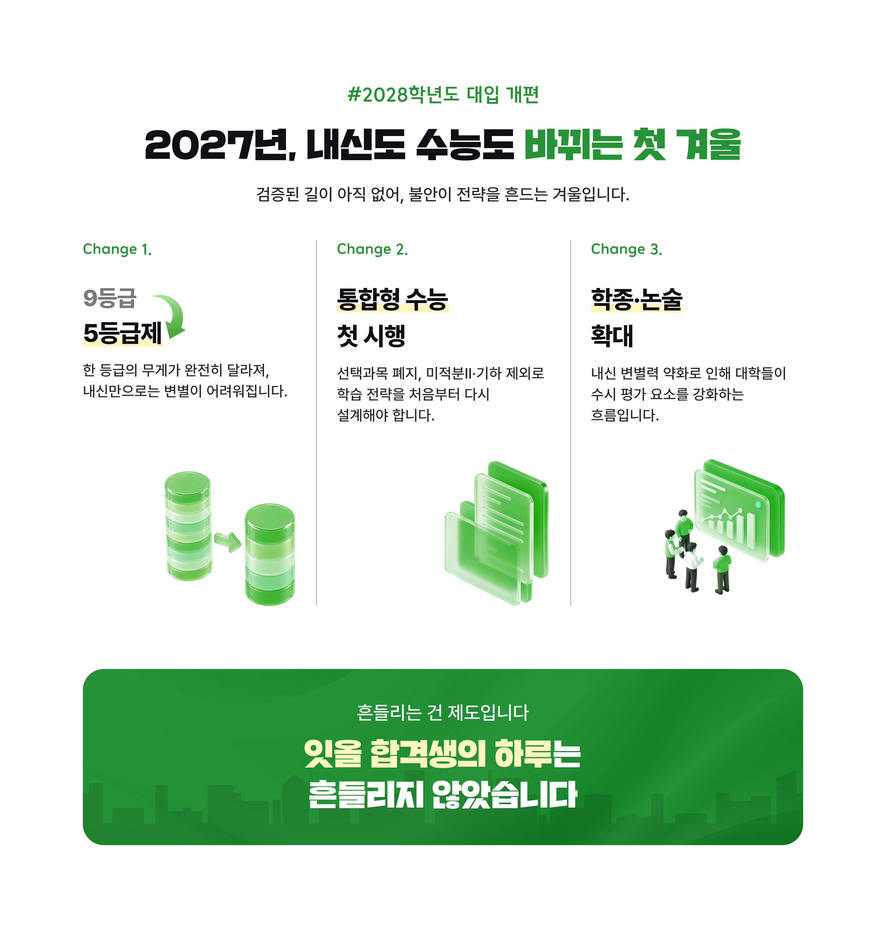 2028학년도 대입 개편 — 2027년, 내신도 수능도 바뀌는 첫 겨울